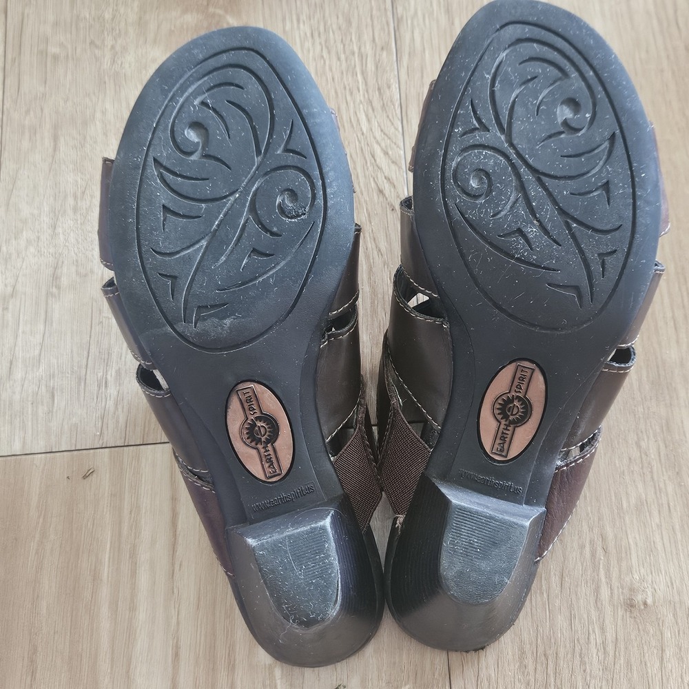 Earth Spirit Classics Womens Size 6 Brown Leather Strapy Heels - Picture 5 of 7